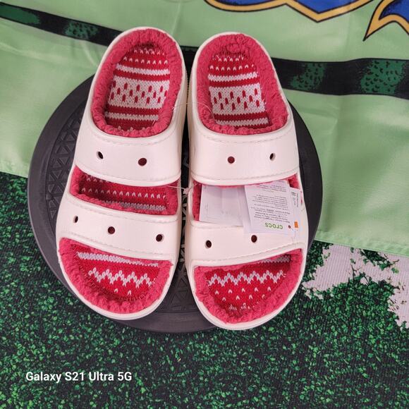 Crocs Unisex Classic Cozzzy Holiday Fuzzy Sandal Slippers Slide Sz 7M/9W main image 2